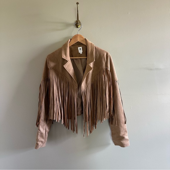 Tan Fringe Women's Jacket- M - Picture 1 of 5